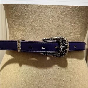 Nocona Purple Belt with Silver Buckle 26”
